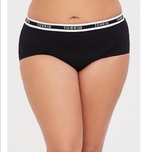Torrid Logo Black Cotton Cheeky Panty